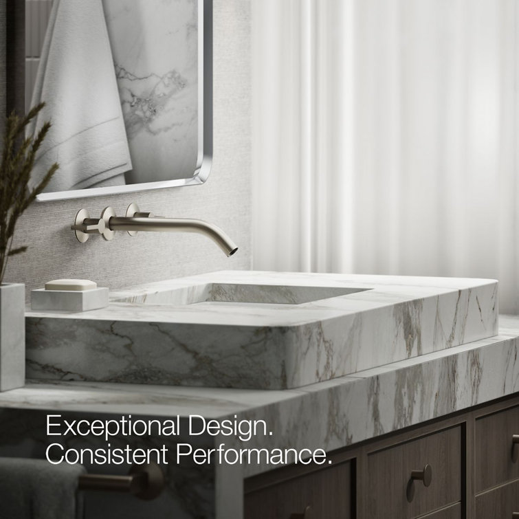 Modern Wall-Mount Bathroom Sink Faucet in Vibrant Brushed Nickel