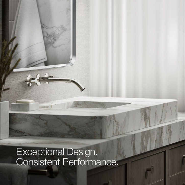 Vibrant Polished Nickel Wall-Mount Bathroom Faucet Spout