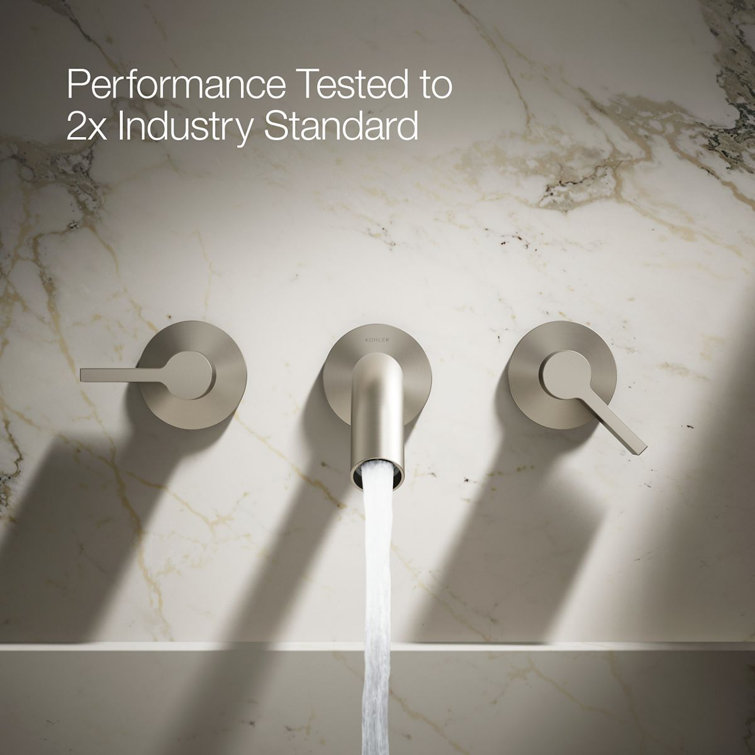 Modern Wall-Mount Bathroom Sink Faucet in Vibrant Brushed Nickel