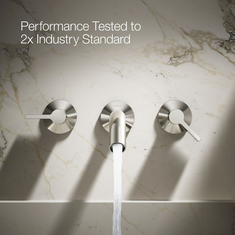 Vibrant Polished Nickel Wall-Mount Bathroom Faucet Spout