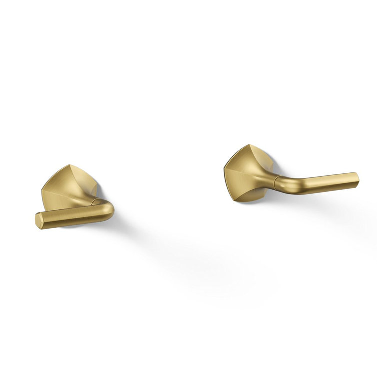 Vibrant Brushed Brass Wall-Mount Bathroom Faucet Handles
