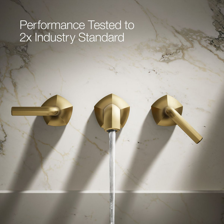 Vibrant Brushed Brass Wall-Mount Bathroom Faucet Handles