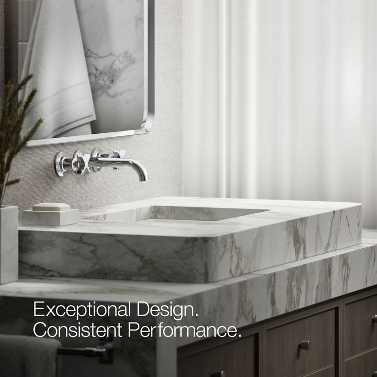 Polished Chrome Wall-Mount Bathroom Sink Faucet