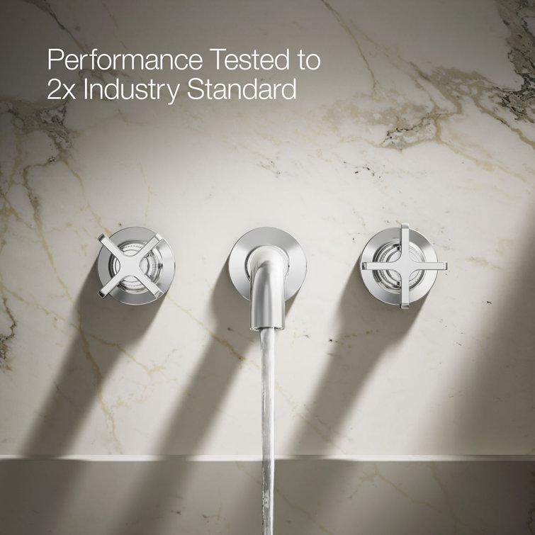 Polished Chrome Wall-Mount Bathroom Sink Faucet