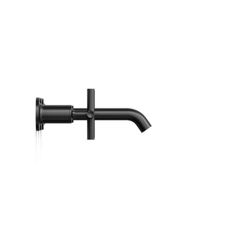 Purist Matte Black 7" Widespread Wall-Mount Bathroom Faucet