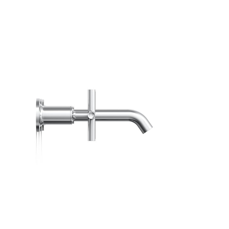 Polished Chrome Wall-Mounted Double Handle Faucet