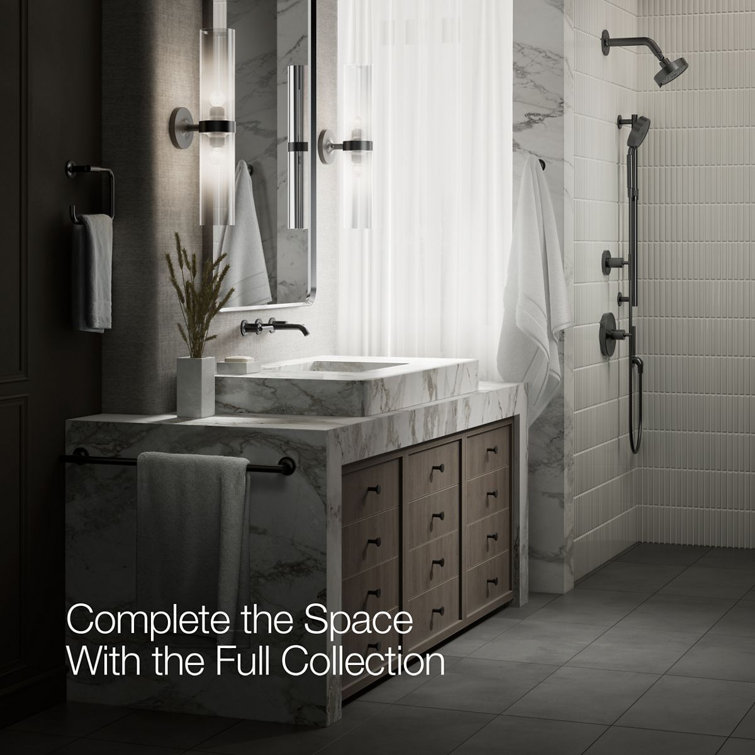 Matte Black Wall-Mounted Bathroom Faucet with Lever Handles