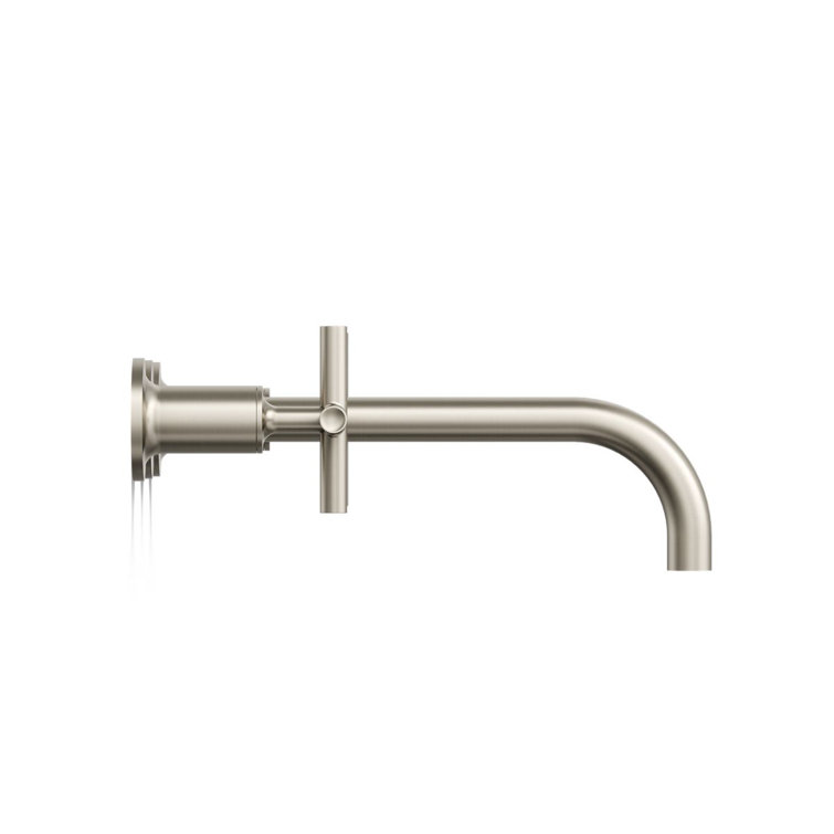 Purist Vibrant Brushed Nickel Double Handle Wall-Mounted Faucet