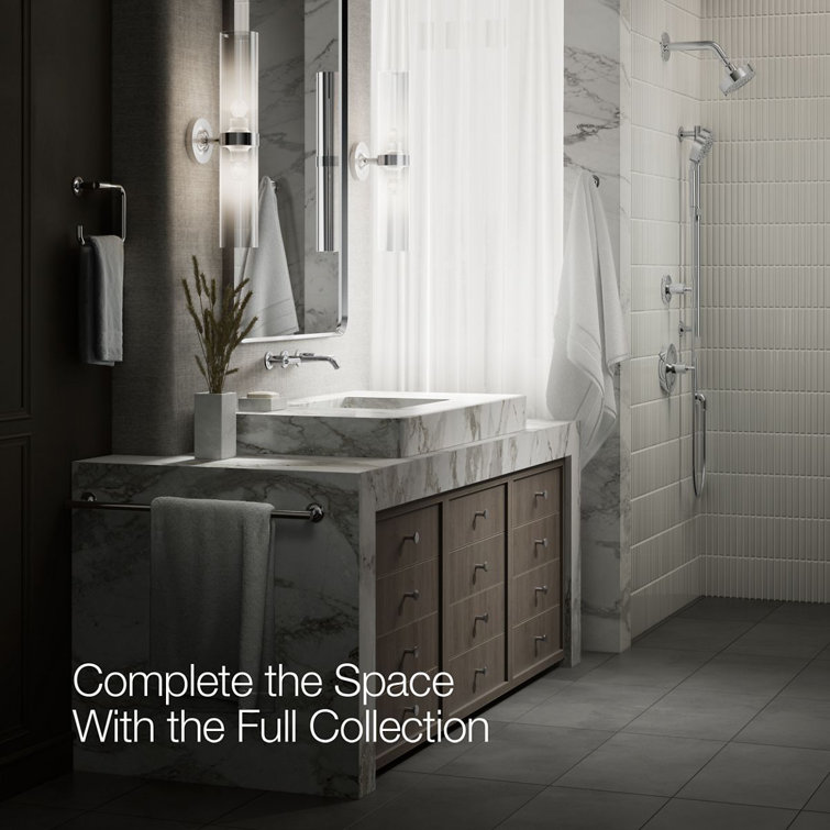 Purist Polished Chrome Double Handle Wall-Mounted Bathroom Faucet