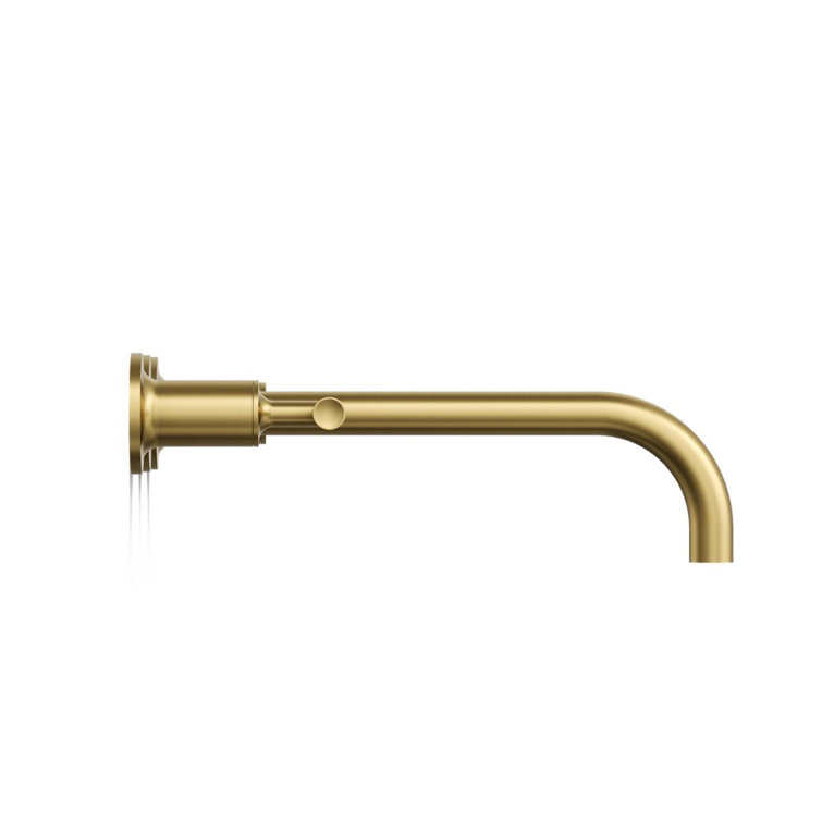 Purist Brushed Brass 2-Handle Low-Arc Wall-Mount Bathroom Faucet