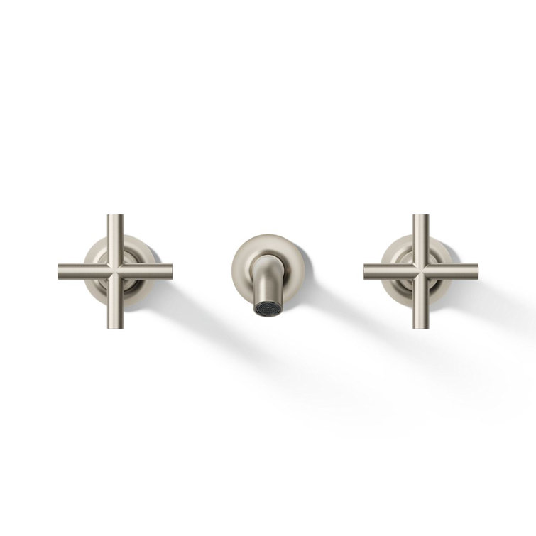 Purist Vibrant Brushed Nickel Wall-Mounted Double Handle Faucet