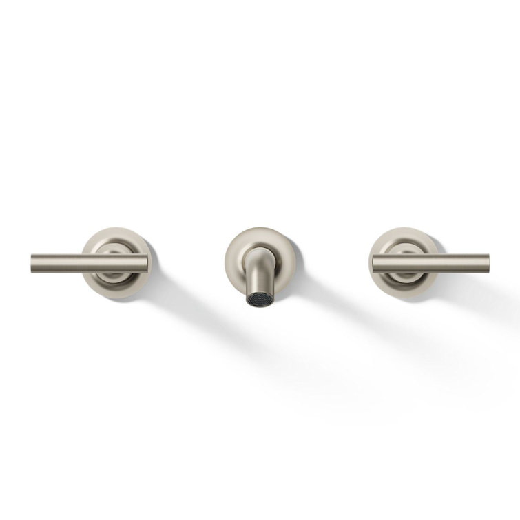 Purist Vibrant Brushed Nickel Wall-Mount Bathroom Sink Faucet Trim