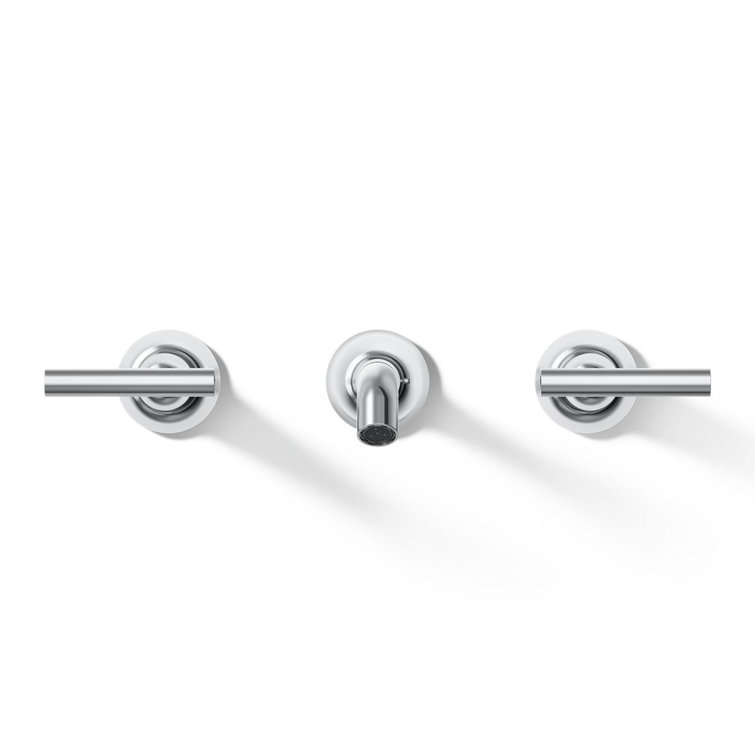 Purist Polished Chrome Double Handle Wall-Mounted Bathroom Faucet