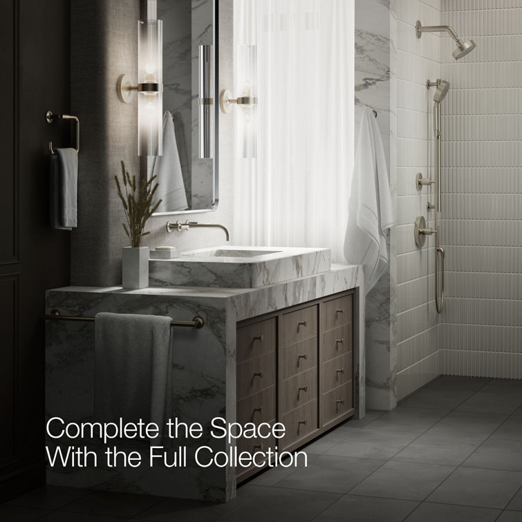 Purist Vibrant Brushed Nickel Wall-Mounted Bathroom Faucet