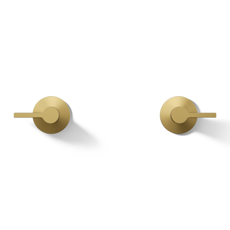 Modern Brushed Brass Dual-Control Wall-Mount Bathroom Faucet