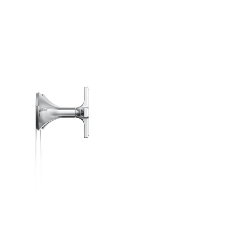 Polished Chrome Wall-Mount Bathroom Sink Faucet Cross Handles
