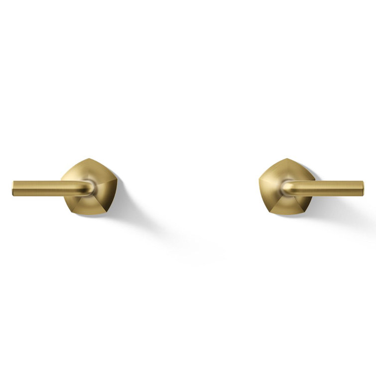 Vibrant Brushed Brass Wall-Mount Bathroom Faucet Handles
