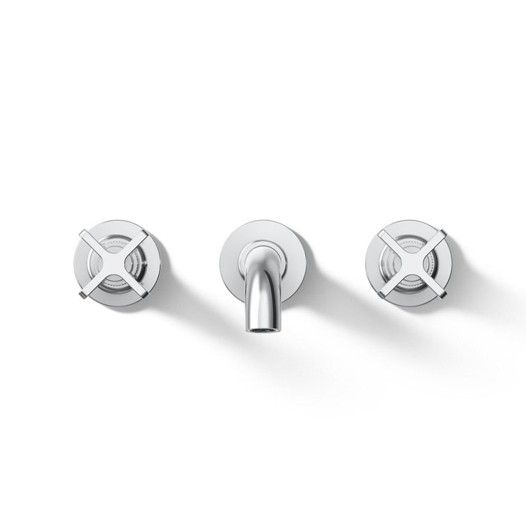 Polished Chrome Wall-Mount Bathroom Sink Faucet