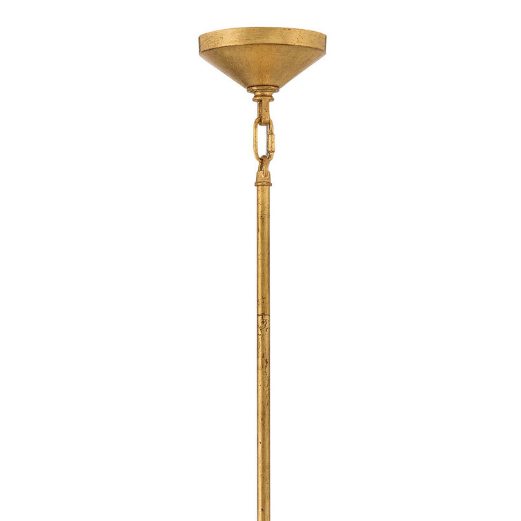 Azalea 12-Light Distressed Brass and Glass Chandelier