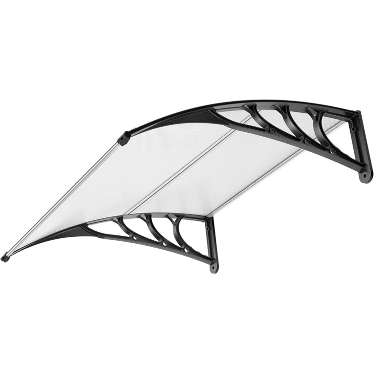 Clear Polycarbonate and Black Aluminum Window Door Awning