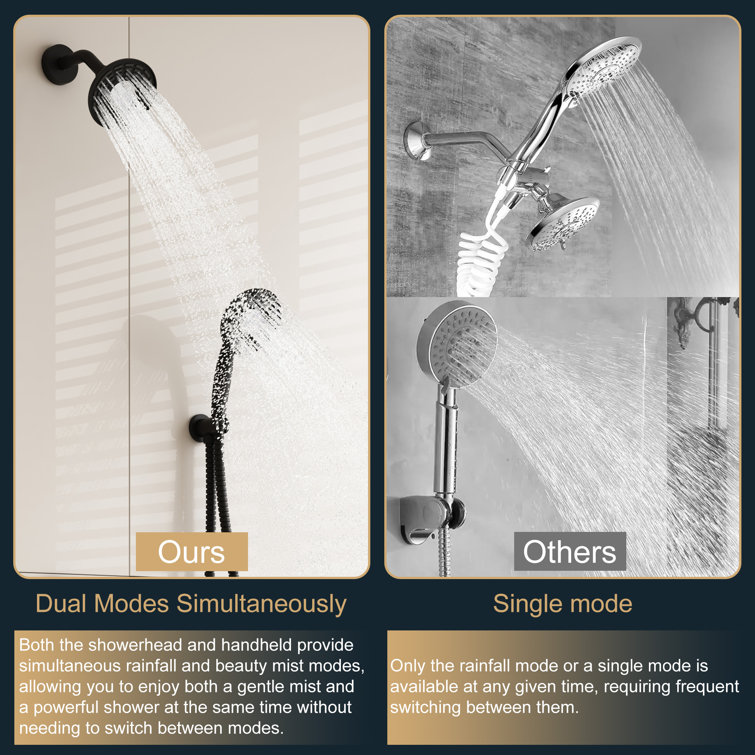 Matte Black Dual-Function Wall Mounted Shower System