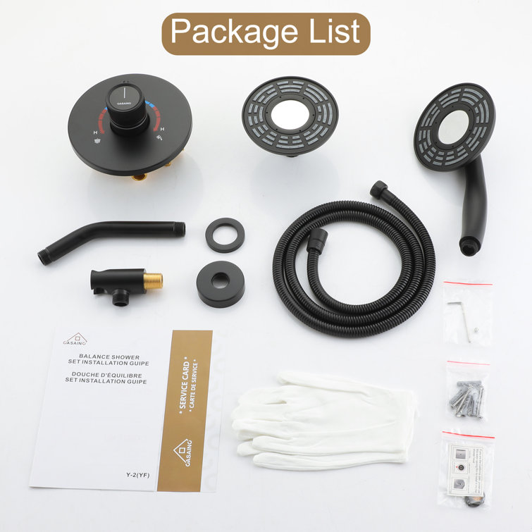 Matte Black Dual-Function Wall Mounted Shower System