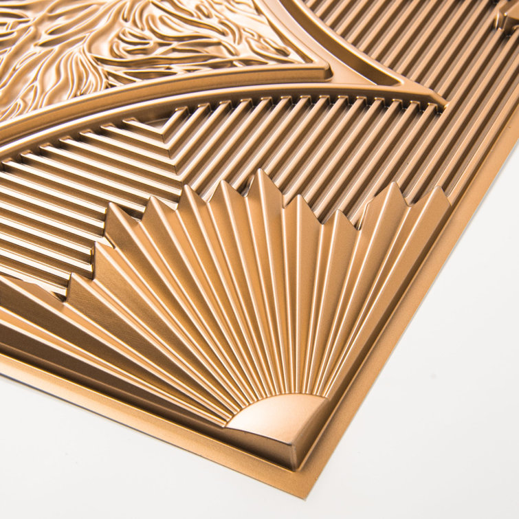 Bronze 24x24 3D PVC Ceiling and Wall Panels (12-Pack)
