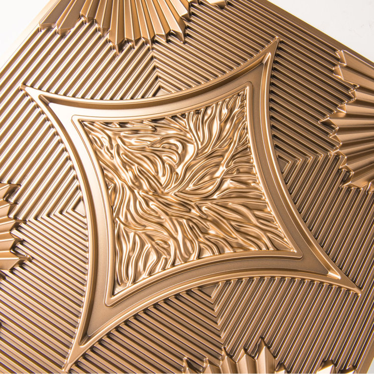 Bronze 24x24 3D PVC Ceiling and Wall Panels (12-Pack)