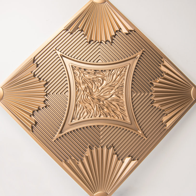 Bronze 24x24 3D PVC Ceiling and Wall Panels (12-Pack)