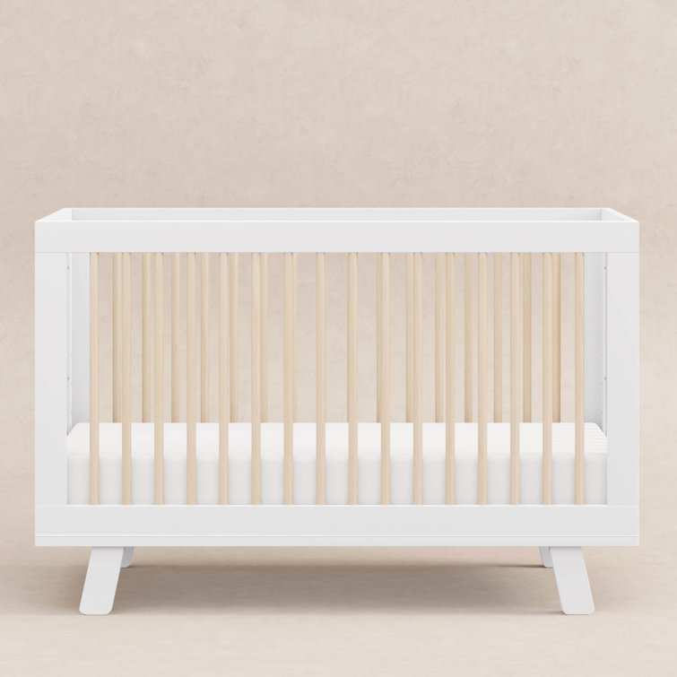 Hudson Convertible White/Washed Natural Crib 3-in-1 Design