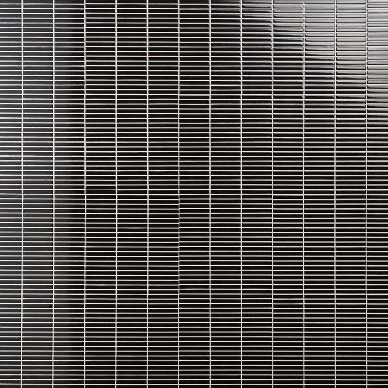 Black Glossy Porcelain Stacked Mosaic Tile 11.19x11.9