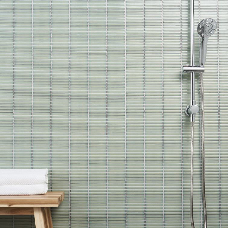Mint Green Glossy Porcelain Mosaic Floor and Wall Tile