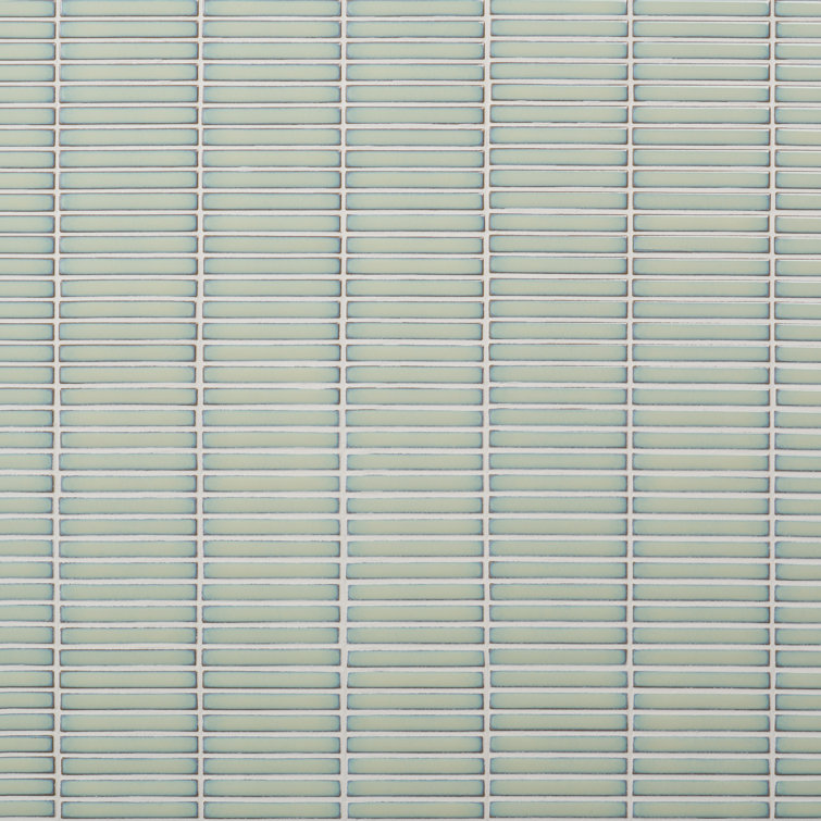 Mint Green Glossy Porcelain Mosaic Floor and Wall Tile