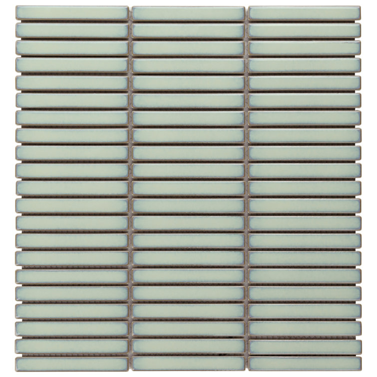 Mint Green Glossy Porcelain Mosaic Floor and Wall Tile