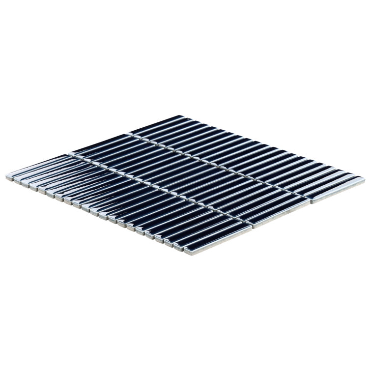 Royal Blue Glossy Porcelain Stacked Mosaic Tile 11x12