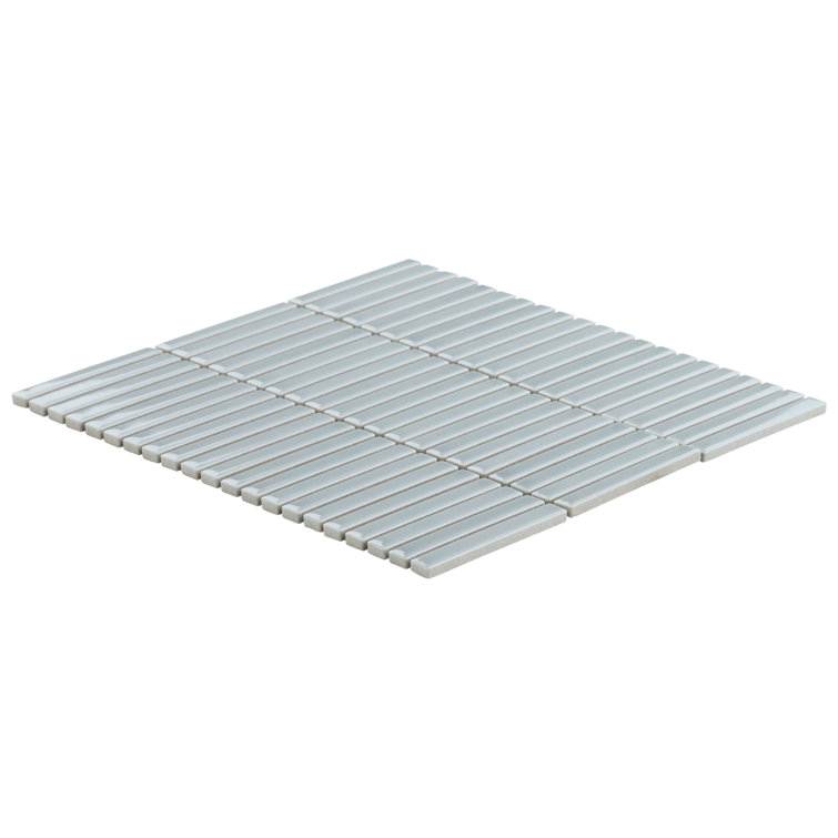 Sky Blue Glossy Porcelain Mosaic Tile for Indoor/Outdoor Use