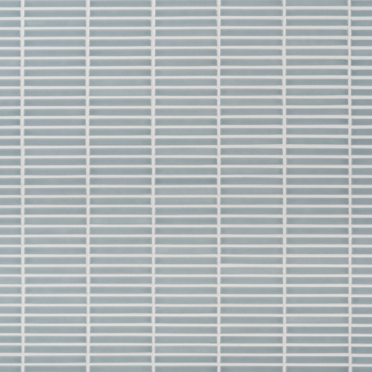 Sky Blue Glossy Porcelain Mosaic Tile for Indoor/Outdoor Use