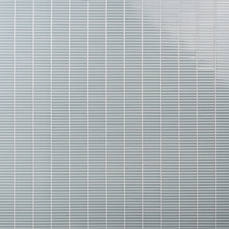 Sky Blue Glossy Porcelain Mosaic Tile for Indoor/Outdoor Use