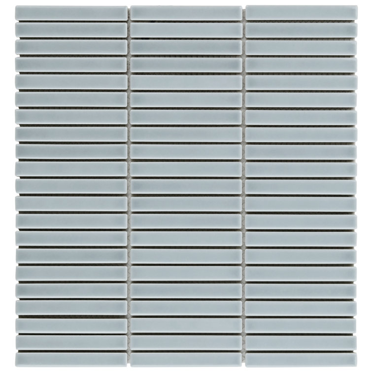 Sky Blue Glossy Porcelain Mosaic Tile for Indoor/Outdoor Use