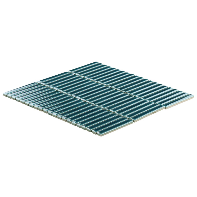 Monogram Stacked 11.19 In. X 11.9 In. Glossy Porcelain Mosaic Floor And Wall Tile (0.92 Sq. Ft. / Each)