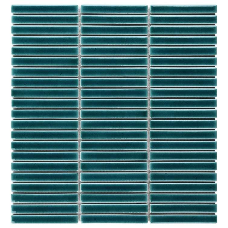 Monogram Stacked 11.19 In. X 11.9 In. Glossy Porcelain Mosaic Floor And Wall Tile (0.92 Sq. Ft. / Each)