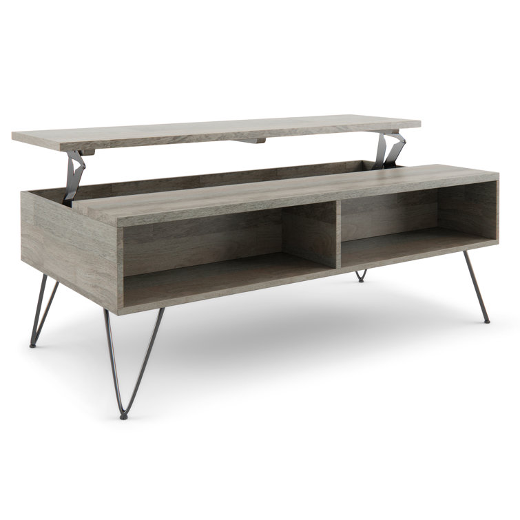 Hunter Grey Mango Wood Lift-Top Coffee Table with Storage