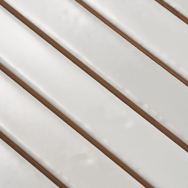 Blanco White Glossy Ceramic Elongated Subway Mosaic Wall Tile