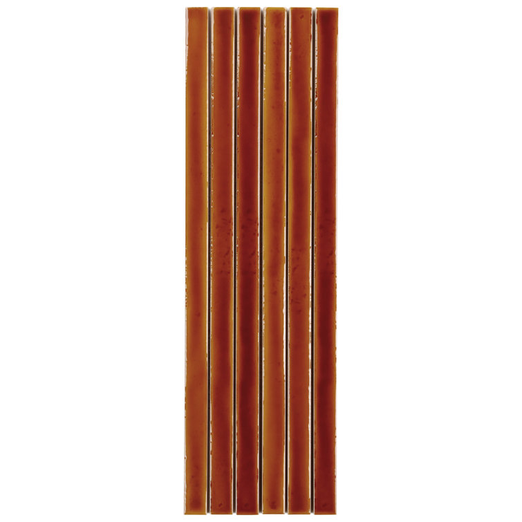 Honey Brown Glossy Ceramic Mosaic Wall Tile Sheet