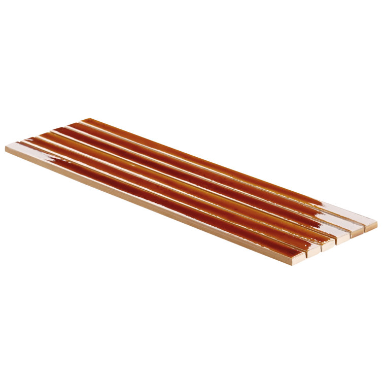 Honey Brown Glossy Ceramic Mosaic Wall Tile Sheet