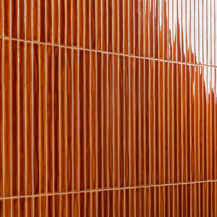 Honey Brown Glossy Ceramic Mosaic Wall Tile Sheet