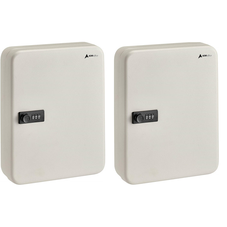 White Steel Wall-Mount 30-Key Combination Lock Cabinet