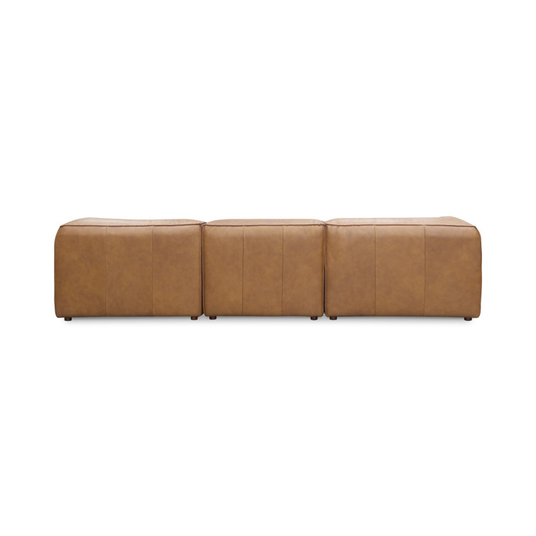 Sonoran Tan Leather L-Shaped Modular Sectional Sofa