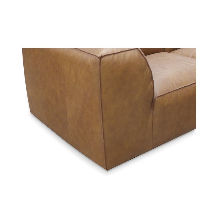 Sonoran Tan Leather L-Shaped Modular Sectional Sofa