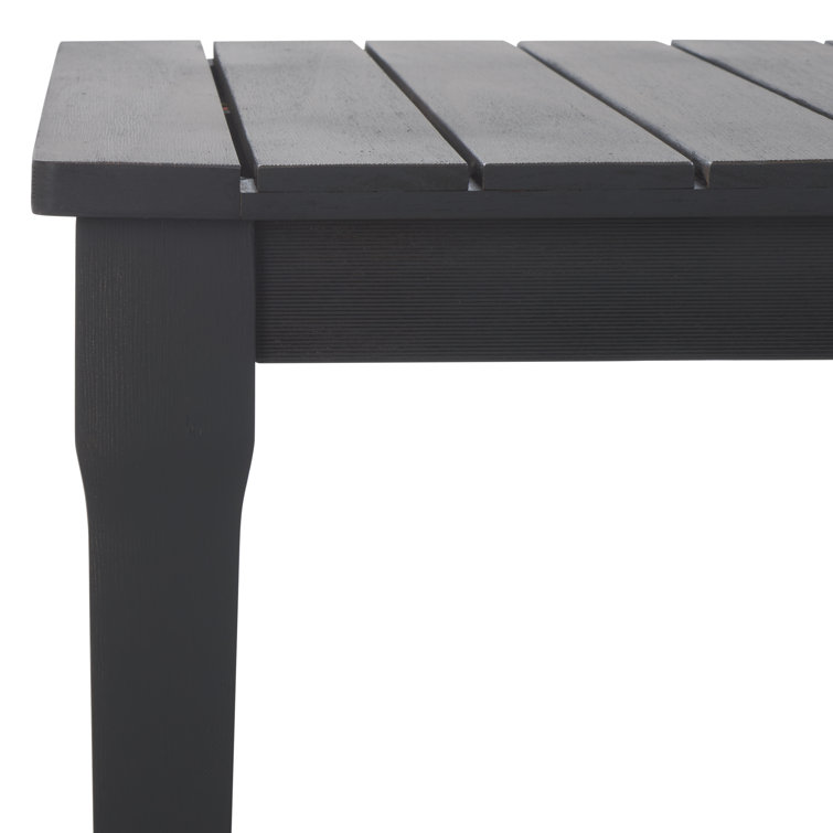 Black Solid Wood Rectangular Patio Coffee Table
